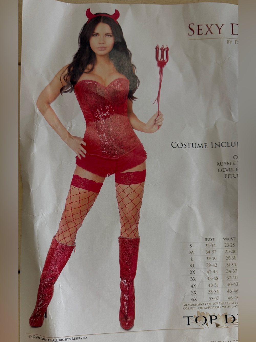 sexy corset costume Daisy Red Fishnet Thigh-High Stockings with Lace Top size S